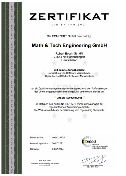 ISO-Zertifikat Mathtech